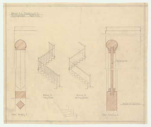 Sections for a staircase, Hellerhof Housing Estate, Frankfurt am Main, Germany