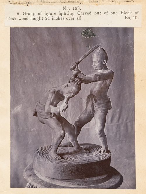 View of statues, F. Beato Limited, C Road, Mandalay, Burma (now Myanmar)