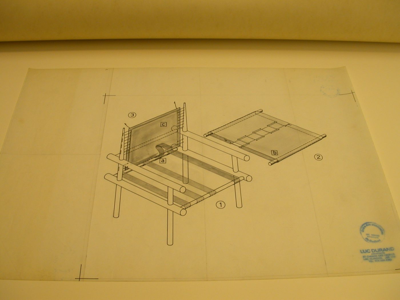 Dessin d'une chaise pour les meubles VE-HO