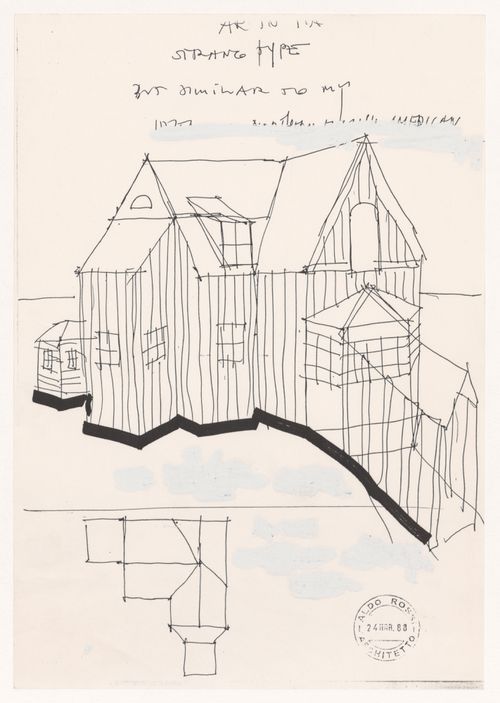 Sketch axonometric for Case unifamigliari, Pocono Mountains, Pennsylvania