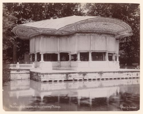 View of the Pavillon de la Cascade with a river in the foreground, Constantinople (now Istanbul), Ottoman Empire (now in Turkey)