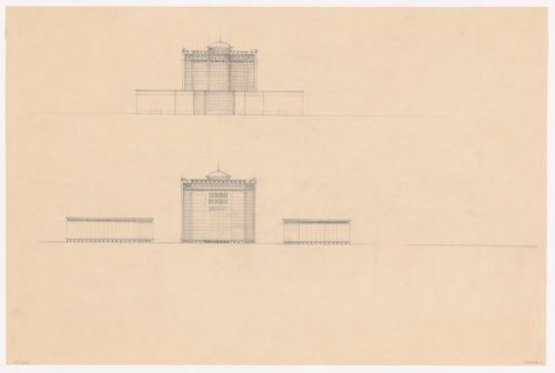 Elevations for Industriegebouw Plan A for the reconstruction of the Hofplein (city centre), Rotterdam, Netherlands