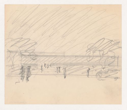 Perspective sketch for the Metallurgy Building, Illinois Institute of Technology, Chicago