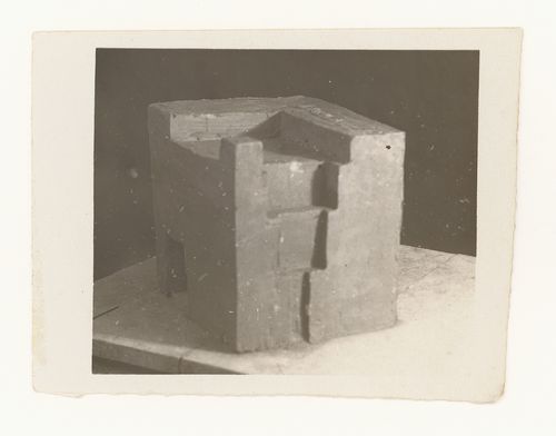 Photographs of a student model on the topic "Finding the Expressiveness of Form of the Simplest Geometrical Configuration: Parallelepiped" for the "Space" course at the Vkhutemas (Higher State Artistic Technical Studios), Moscow