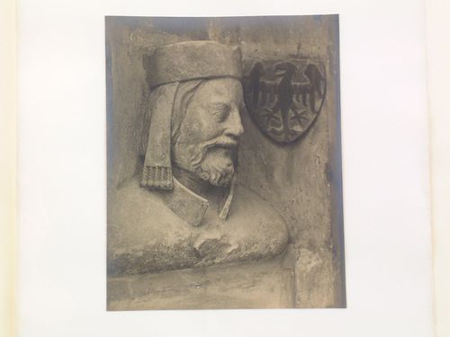 Plate from portfolio ''Svaty Vit (St. Vitus or St. Guy), various interior and exterior views of the cathedral under construction, Prague, Czech Republic''