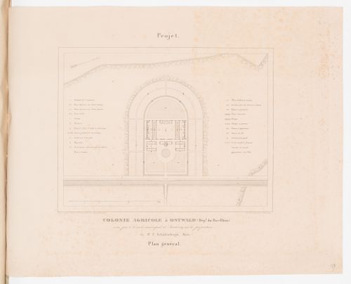 Agricultural colony, Ostwald, France: Site plan showing the ground floor