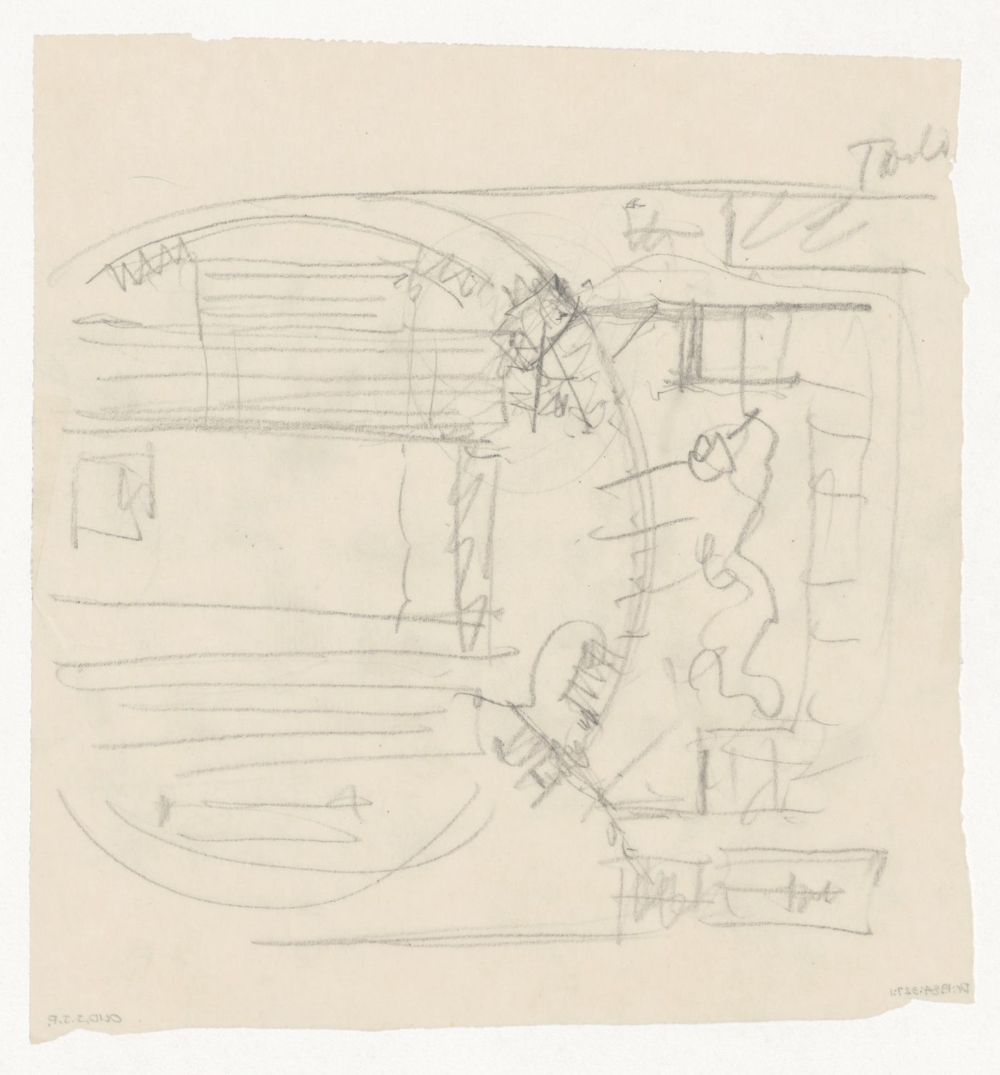 Sketch plan for the main hall for the Congress Hall Complex, The Hague, Netherlands