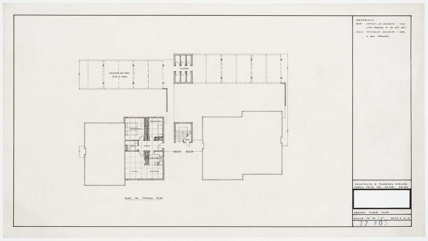 Ground floor plan for a low-rise, multi-family housing complex in Maidenhead, Berkshire, England (part of a submission to the Maidenhead Housing Competition)