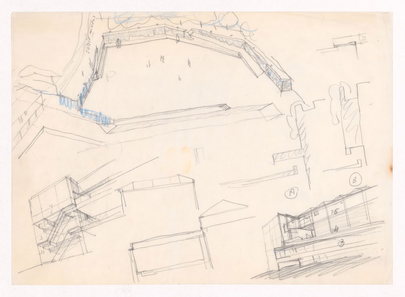 Sketch perspectives of façade and wall enclosure for Edifício de Escritórios na Av. D. Afonso Henriques, Porto, Portugal