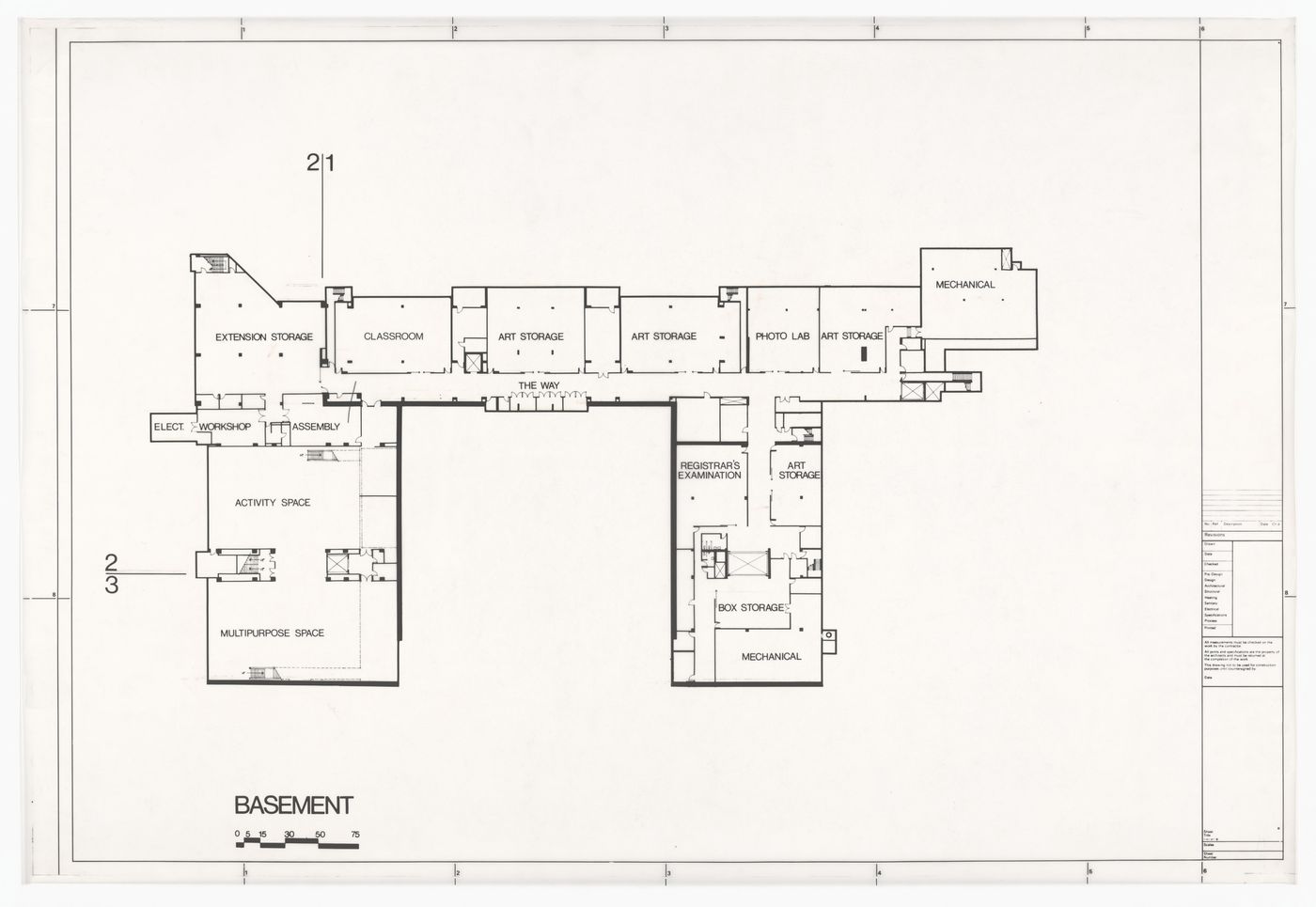 Basement plan for Art Gallery of Ontario, Stage II Expansion, Toronto