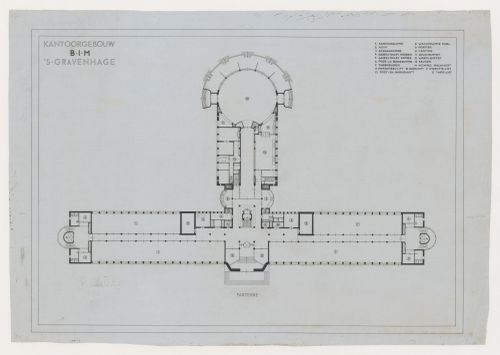 Ground floor plan for the Shell Building, The Hague, Netherlands
