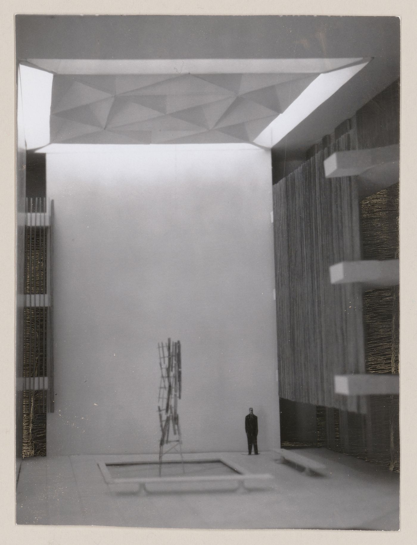 View of model for interior of United States Embassy, Oslo, Norway

