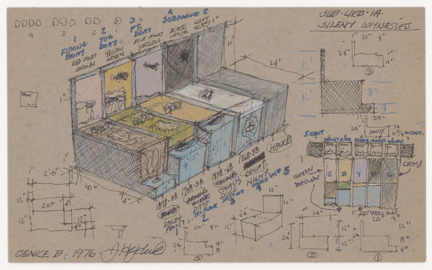 Sketches and notes for The Silent Witnesses