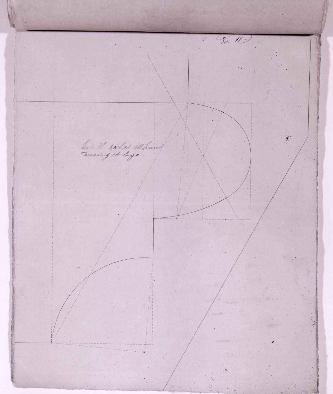 Section for masonry mouldings for the tower windows for Notre-Dame de Montréal