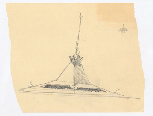 Sketched elevation, North Christian Church, Columbus, Indiana