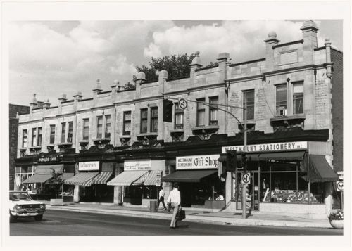 View of stores, 4872-4896 Sherbrooke Street, Westmount, Québec