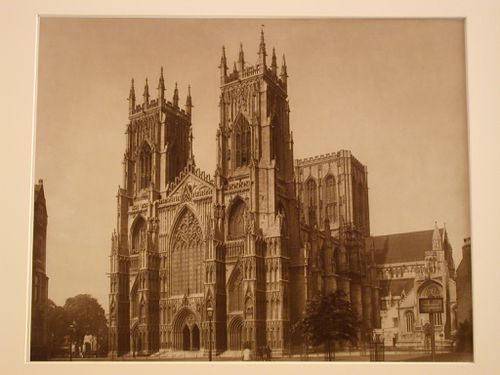 Exterior view of façade at York Minster, York, England