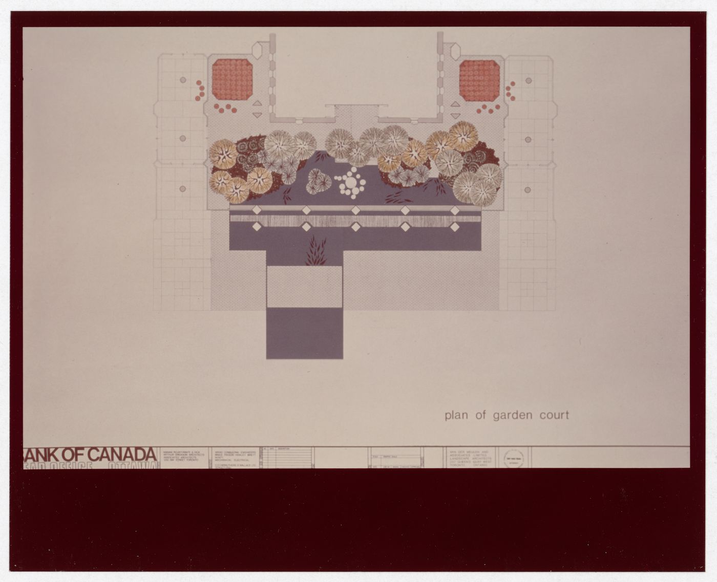 Plan of garden court for Bank of Canada Building, Ottawa, Ontario