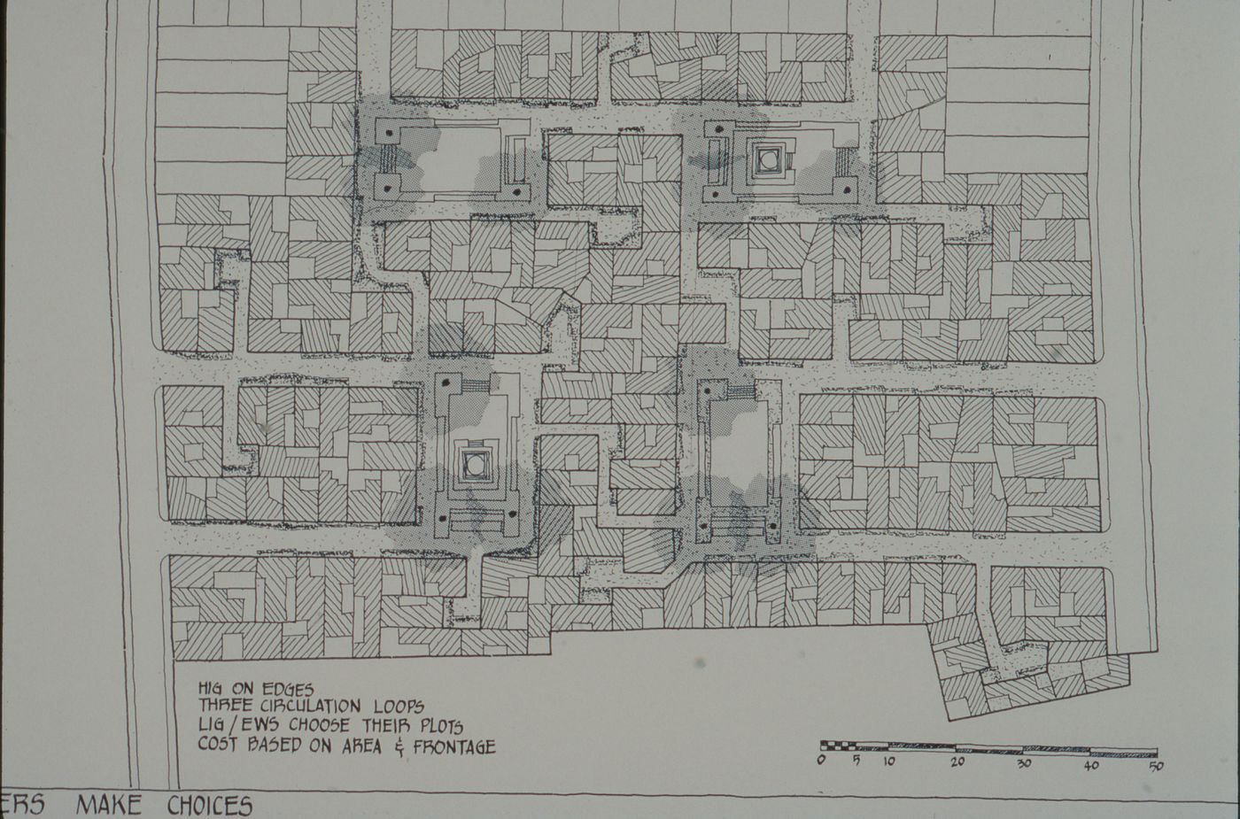 Site plan for the Aranya Housing Project, Indore, India