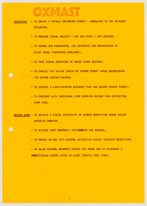 Oxmast proposal, page 1: intention and design aims of the project