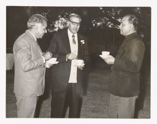 Photograph of Aditya Prakash and two unidentified men