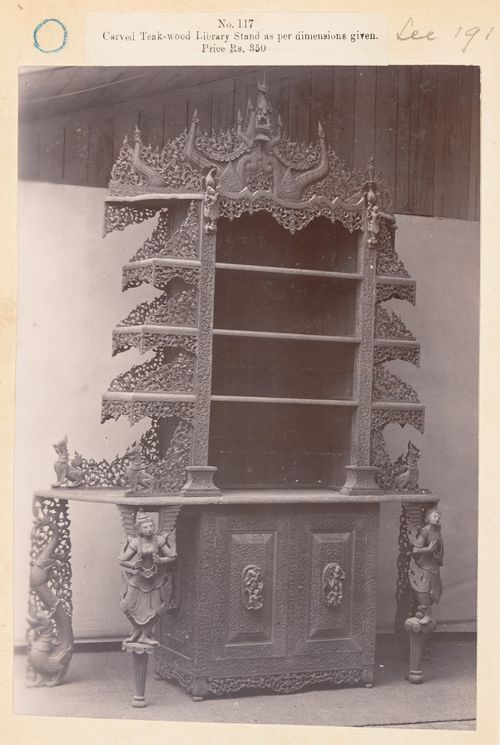 View of a stand, F. Beato Limited, C Road, Mandalay, Burma (now Myanmar)