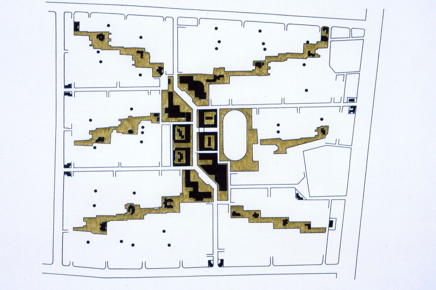 Site planning for Aranya township in Indore, India, used for the Human Settlement Training Package "Package 2: Affordable Urban Design"