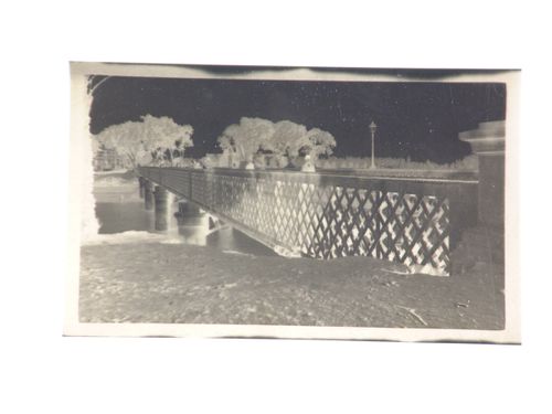 View of footbridge crossing river