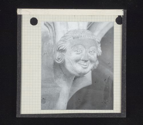 View of sculpture of head