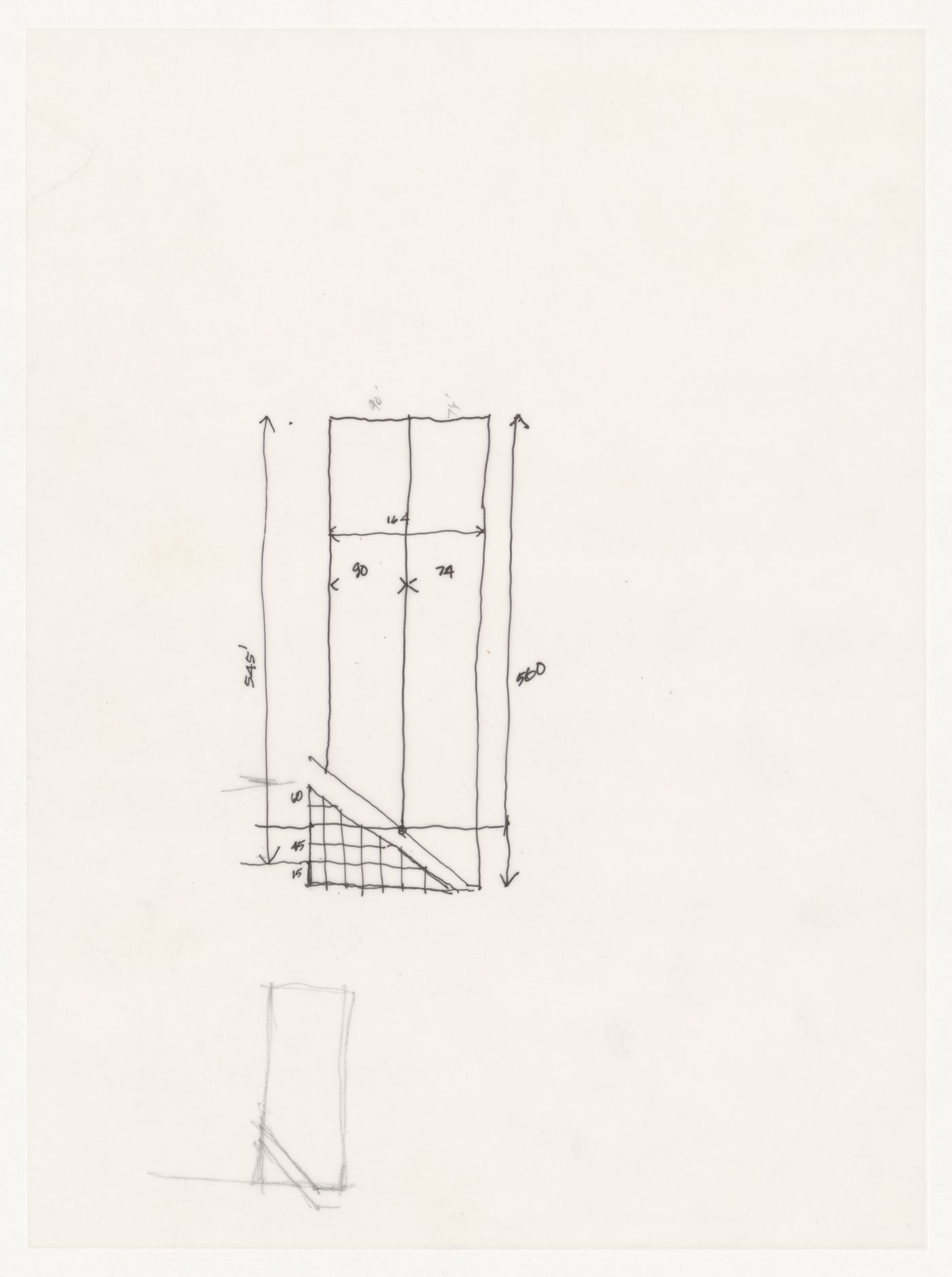 Sketch for House VI, Cornwall, Connecticut