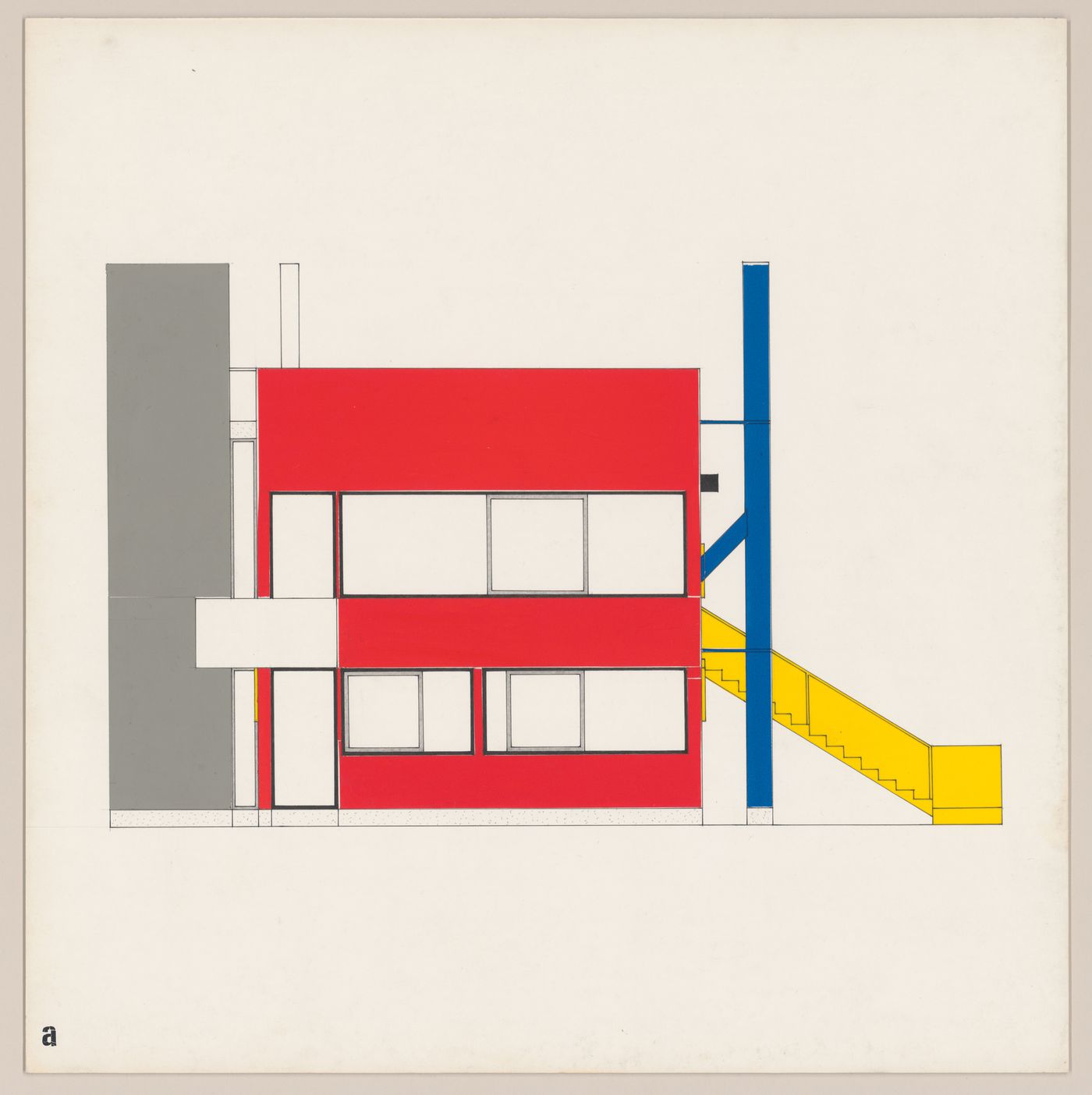 Elevation for Red-Yellow House A