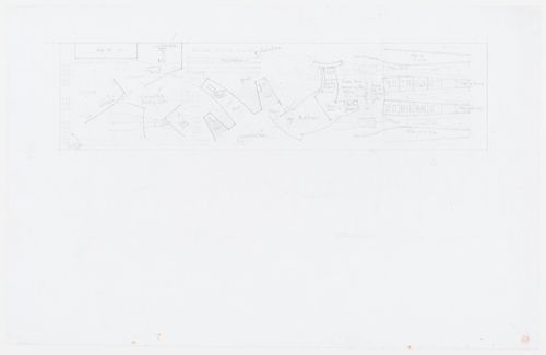 Final sketch plan of level 2: general reference reading room,asian documentary and information center, scale 1:500, Kansai-Kan of the National Diet Library, Seika, Japan