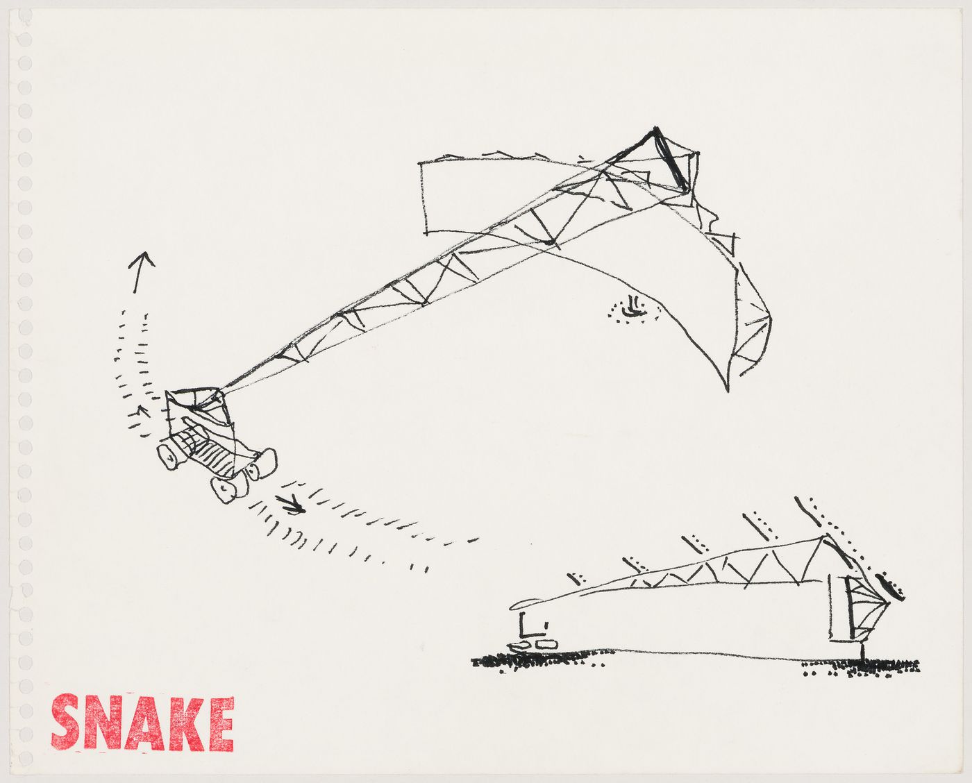 Snake: sketch of the car for visitors connected to Sidney Nolan's painting "Snake"