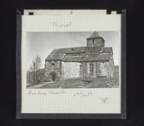 Exterior view of unidentified church, Murat, France