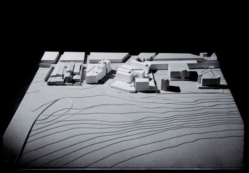 View of model for Habitações Colectivas da Mobil Oil Portuguesa, Matosinhos, Portugal