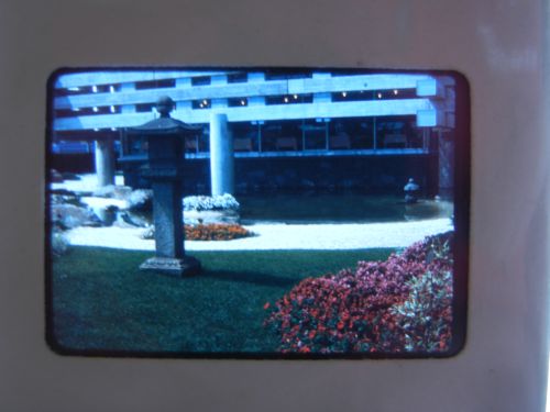 Partial view of the Pavilion of Japan, Expo 67, Montréal, Québec