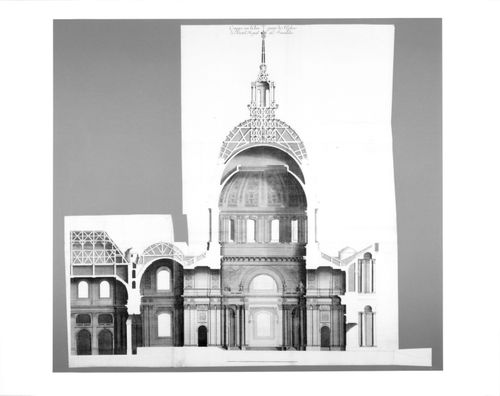 Longitudinal section for Église des Invalides, Paris
