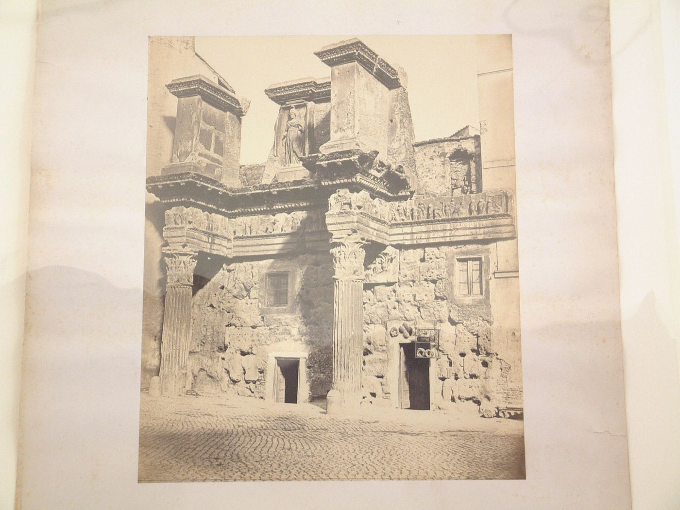 View of the Temple of Pallas and Le Colonnacce, Rome, Italy