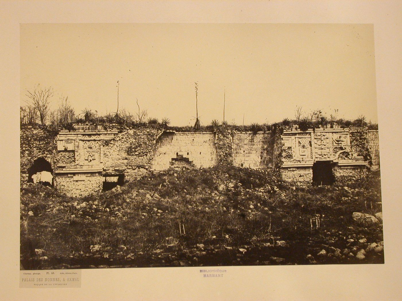 Partial view of the Nunnery Quadrangle showing the façade of snakes, Uxmal Site, Mexico