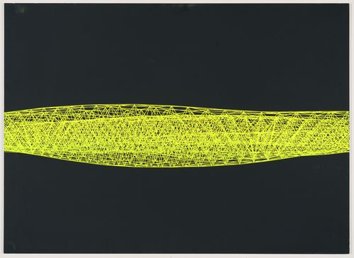 Wireframe perspective of a detail from the space frame for the Galaxy Toyama Gymnasium, Imizu, Toyama, Japan