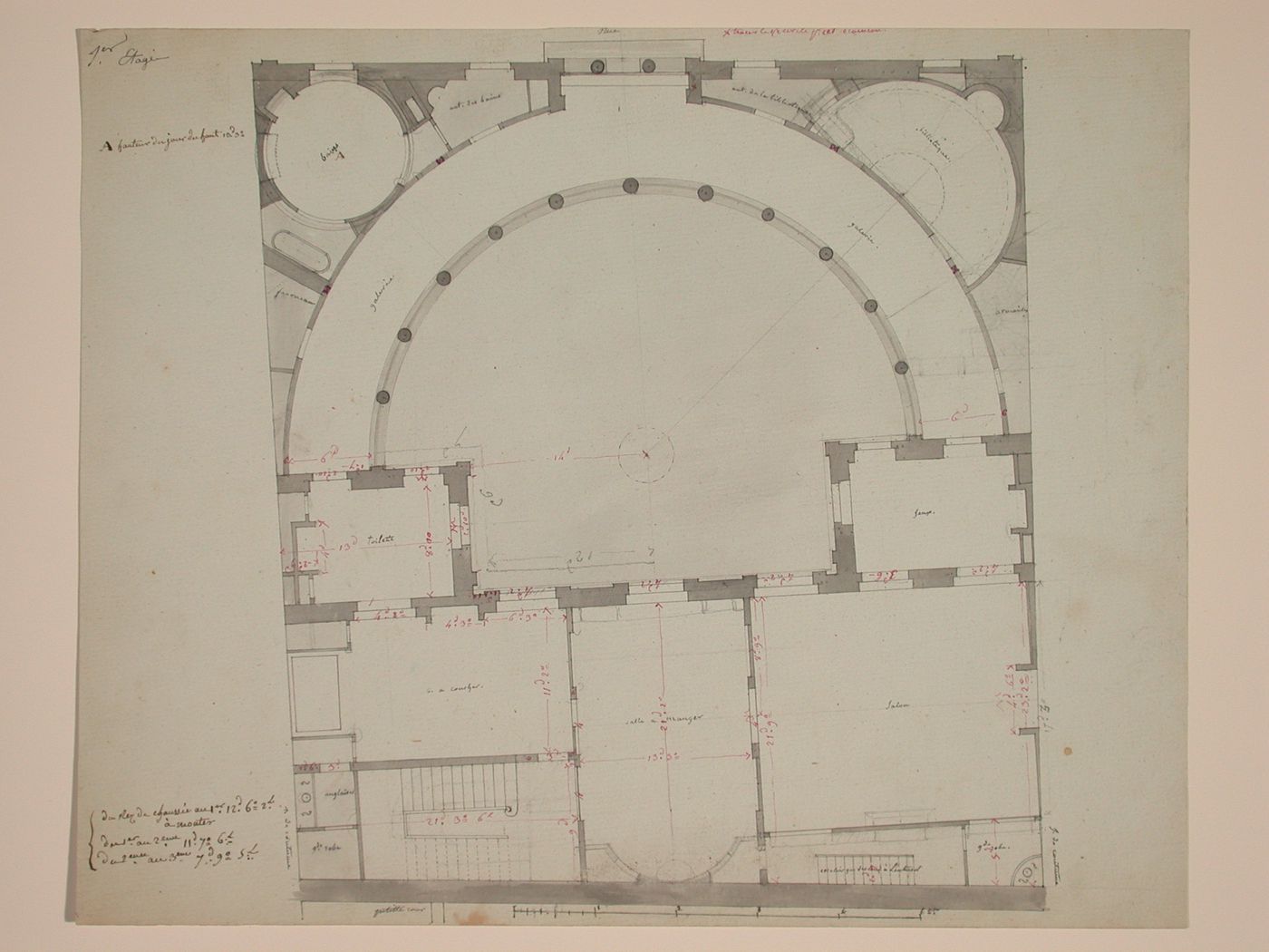 Maison rue Pelletier,travaux privés - plan, ground floor; pencil, pen,