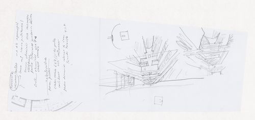 Sketch perspectives and notes for Hospital de Toledo, Toledo, Spain