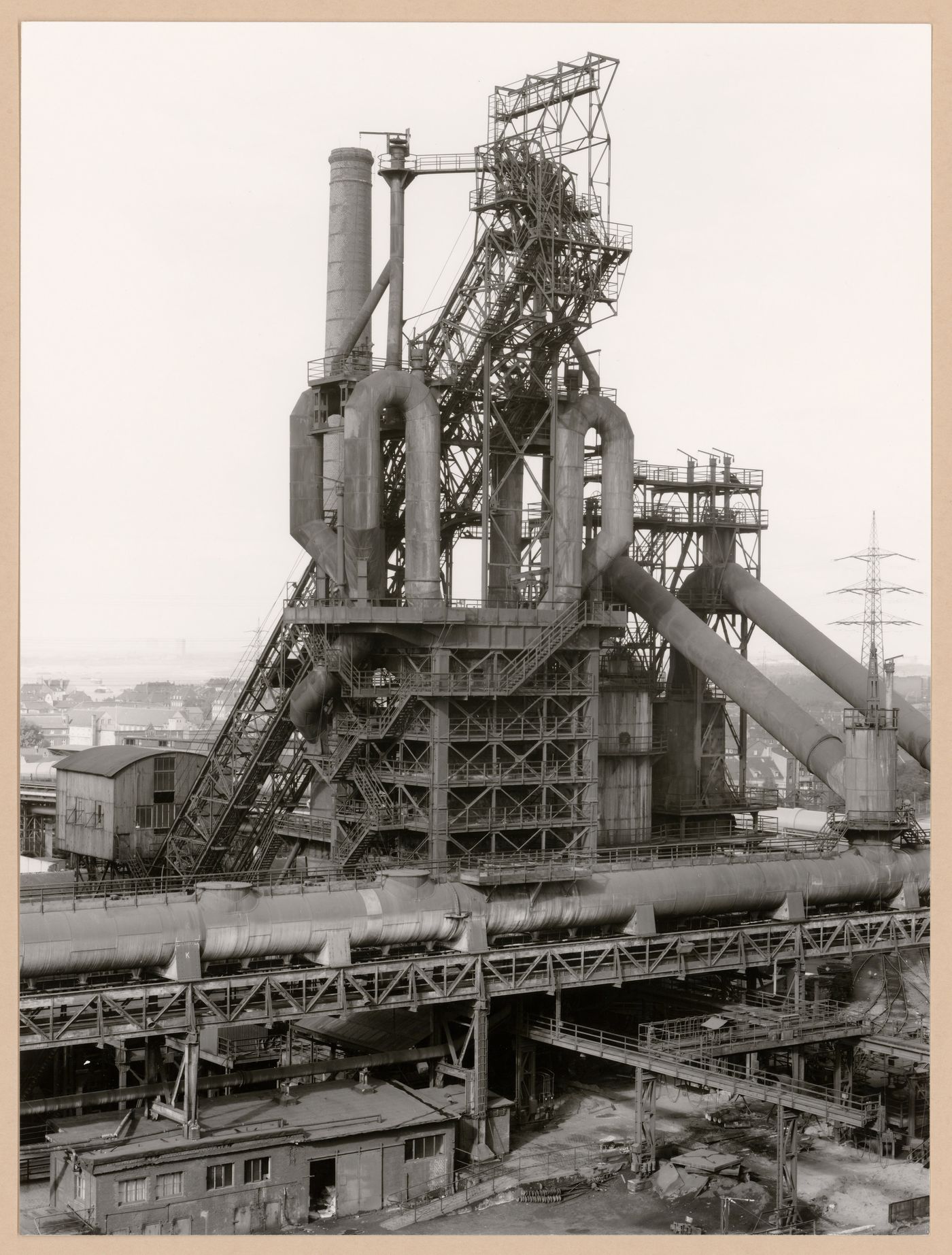 View of a blast furnace of Thyssen Hütte steel mill, Ruhrort, Duisburg, Germany
