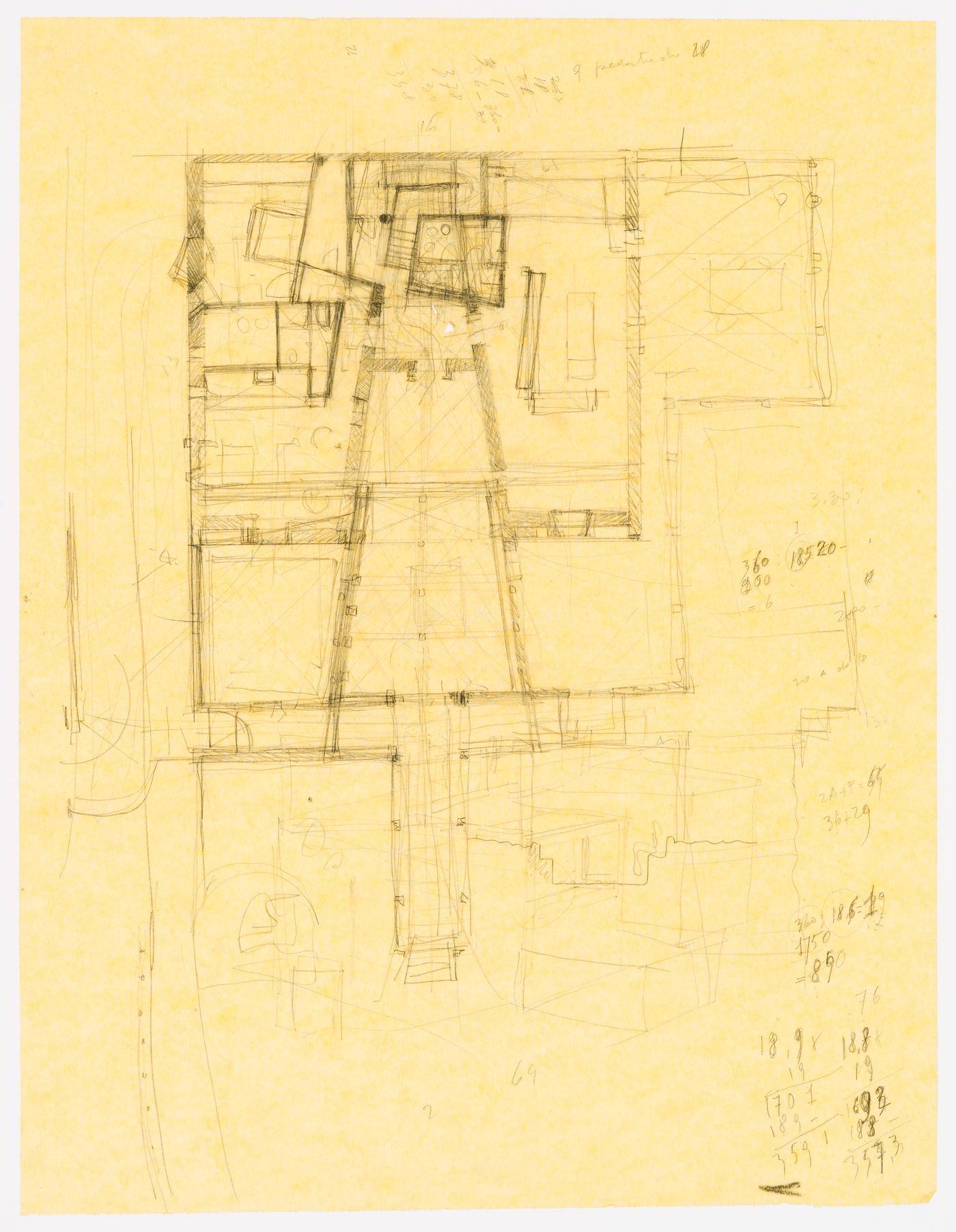 Preliminary plan of raised ground floor for Casa Miggiano, Otranto, Italy