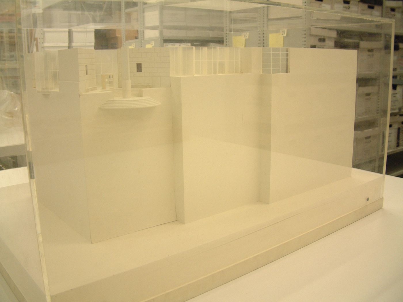 Presentation model of the main entrance level, National Gallery Addition, London, England