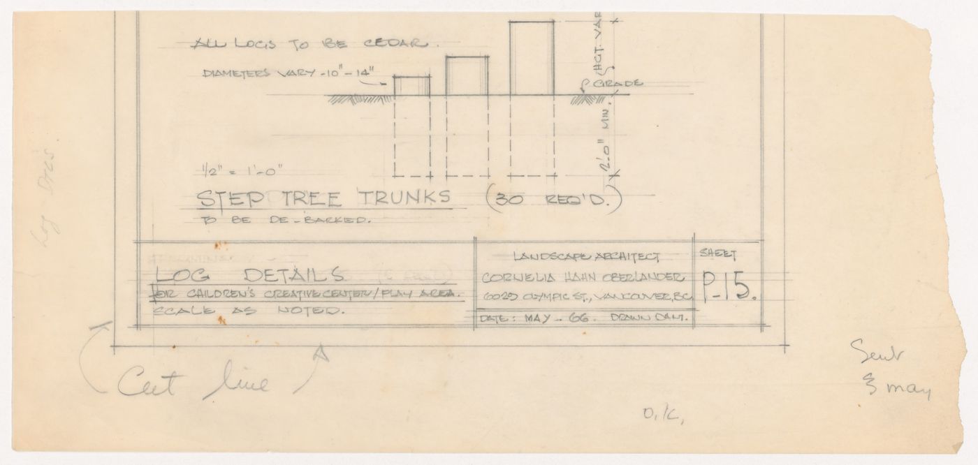 Details for logs for Children's Creative Centre Playground, Canadian Federal Pavilion, Expo '67, Montréal, Québec