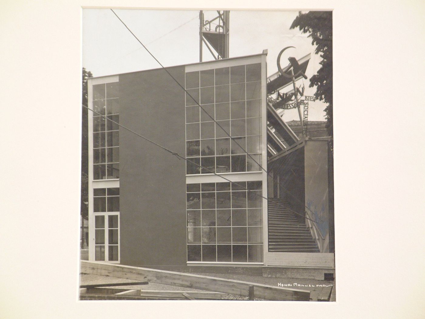 Exterior view of the Soviet Pavilion, 1925 Paris Exhibition of the Decorative Arts, France