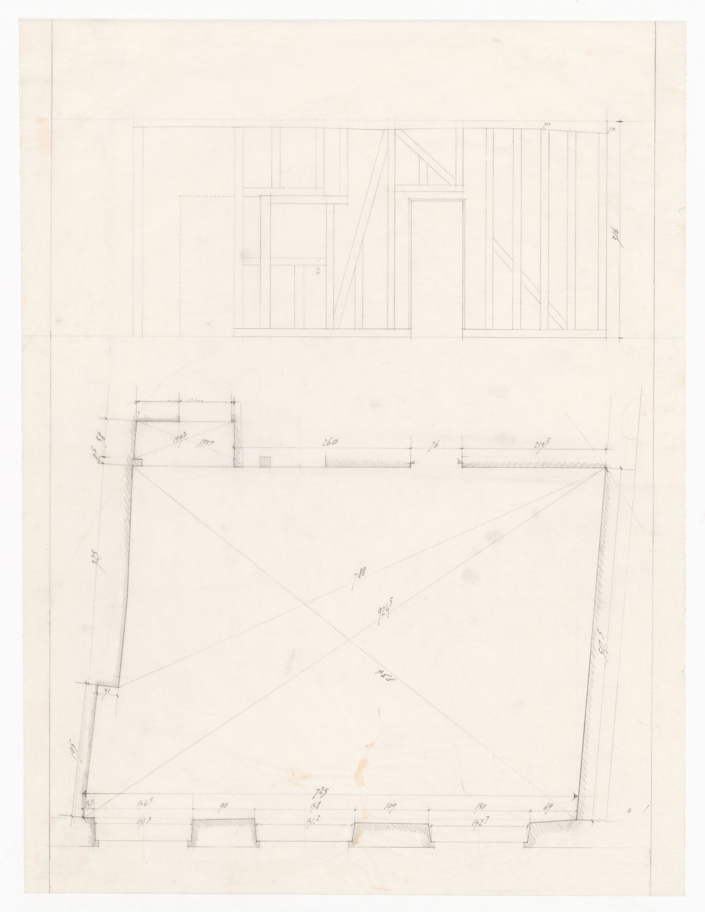 Elevations and survey drawing for Casa per Vittorio Matino, Otranto, Italy