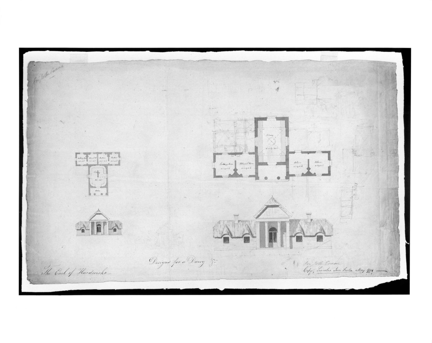 Wimpole Hall, Cambridgeshire, England: Plans and elevations for a dairy