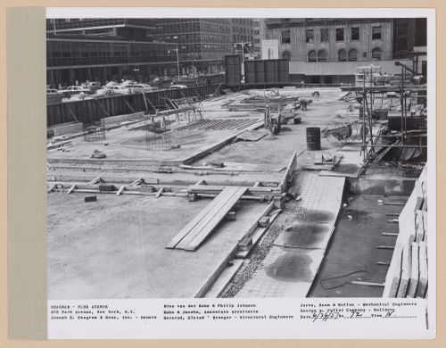 Seagram building under construction, 375 Park avenue, New York, N.Y., north view
